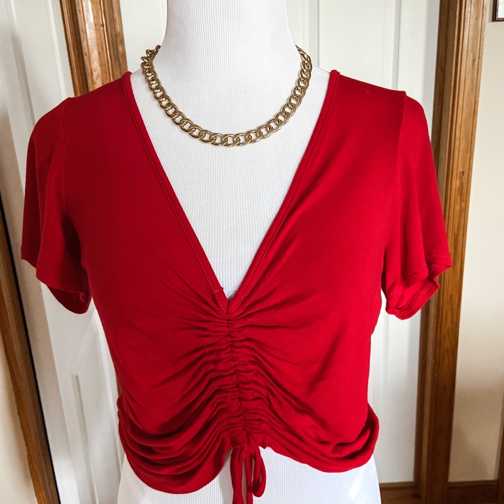 Red Short Sleeve Going Out Top